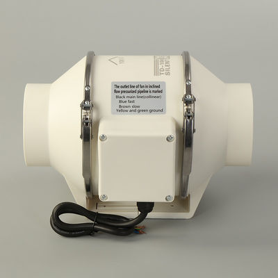 Faible bruit 4' 5' Ventilateur en plastique à conduit en ligne contrôlable Évacuateur Faible bruit 2 niveaux de vitesse