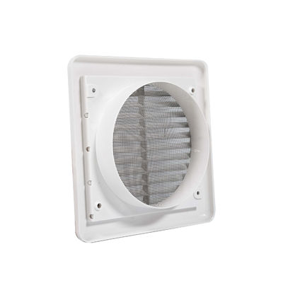 100 mm carrés Grill en plastique blanc PP ductation ventilation extraction ventilateur avec filets d'insectes