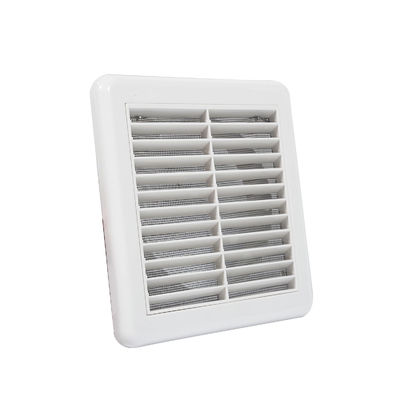 100 mm carrés Grill en plastique blanc PP ductation ventilation extraction ventilateur avec filets d'insectes